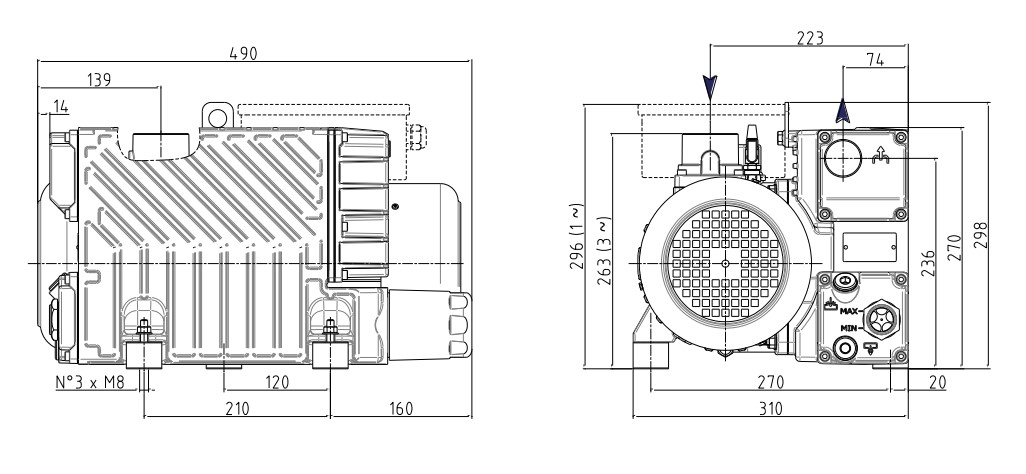 lc 40 size размеры вакуумного насоса DVP LC 40