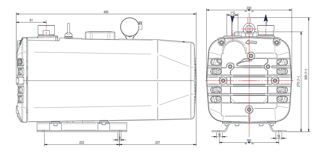 sc40sizes размеры вакуумного насоса DVP SC 40