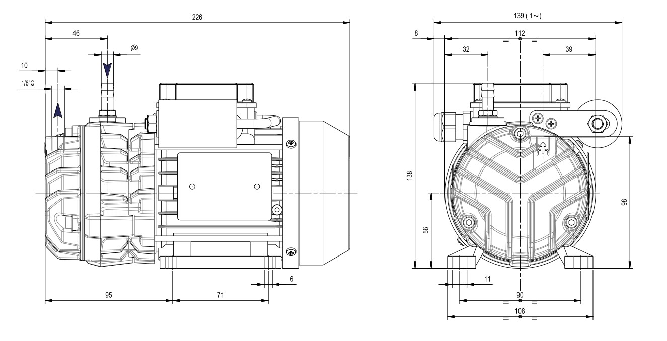 sc5 sizes размеры вакуумного насоса DVP SC 5